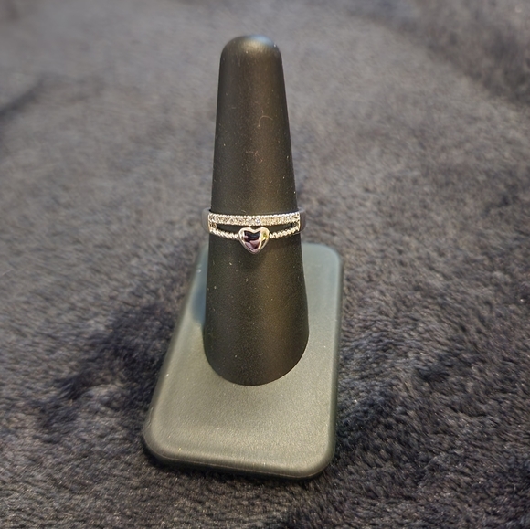 Jewelry - 3/$10 Silver heart shaped CZ ring